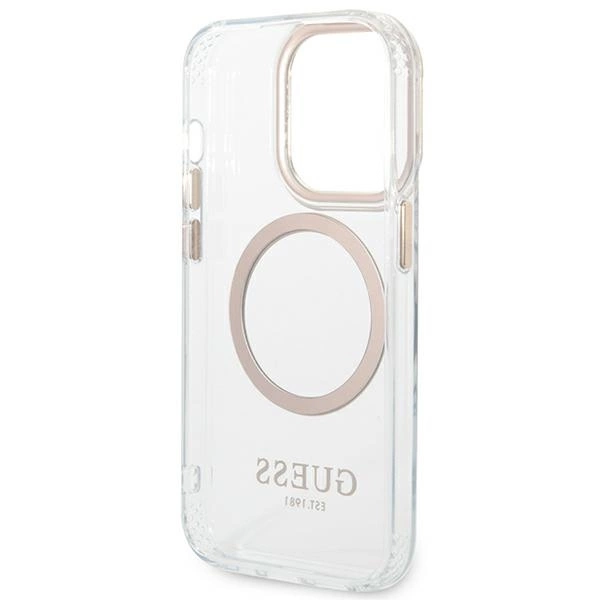 Guess GUHMP14LHTRMD iPhone 14 Pro 6.1 "gold / gold hard case Metal Outline Magsafeeng