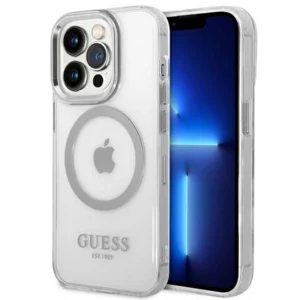 Guess GUHMP14LHTRMS iPhone 14 Pro 6.1" silver/silver hard case Metal Outline Magsafeeng