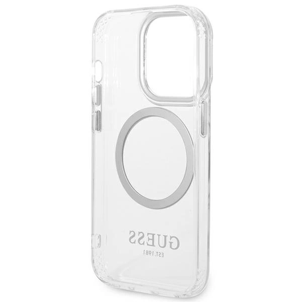 Guess GUHMP14LHTRMS iPhone 14 Pro 6.1" silver/silver hard case Metal Outline Magsafeeng