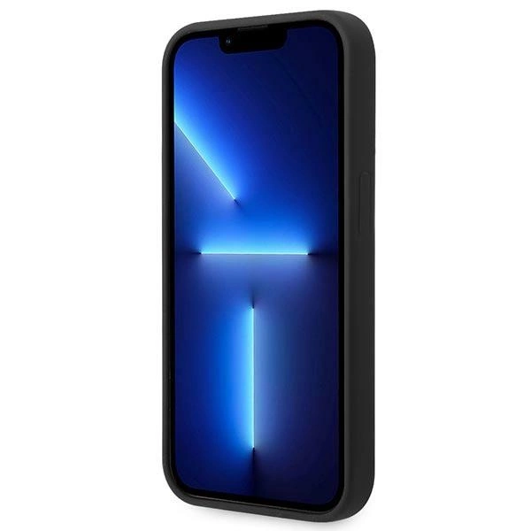 Guess GUHMP14LSBPLK iPhone 14 Pro 6.1" black/black hard case Silicone Logo Plate MagSafeeng