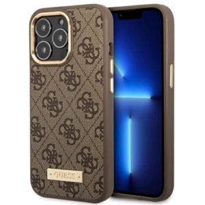 Guess GUHMP14LU4GPRW iPhone 14 Pro 6.1 "brown / brown hard case 4G Logo Plate MagSafeeng