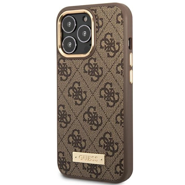 Guess GUHMP14LU4GPRW iPhone 14 Pro 6.1 "brown / brown hard case 4G Logo Plate MagSafeeng