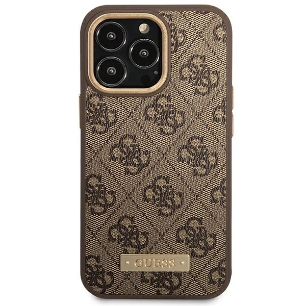 Guess GUHMP14LU4GPRW iPhone 14 Pro 6.1 "brown / brown hard case 4G Logo Plate MagSafeeng