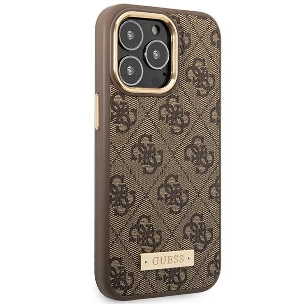 Guess GUHMP14LU4GPRW iPhone 14 Pro 6.1 "brown / brown hard case 4G Logo Plate MagSafeeng