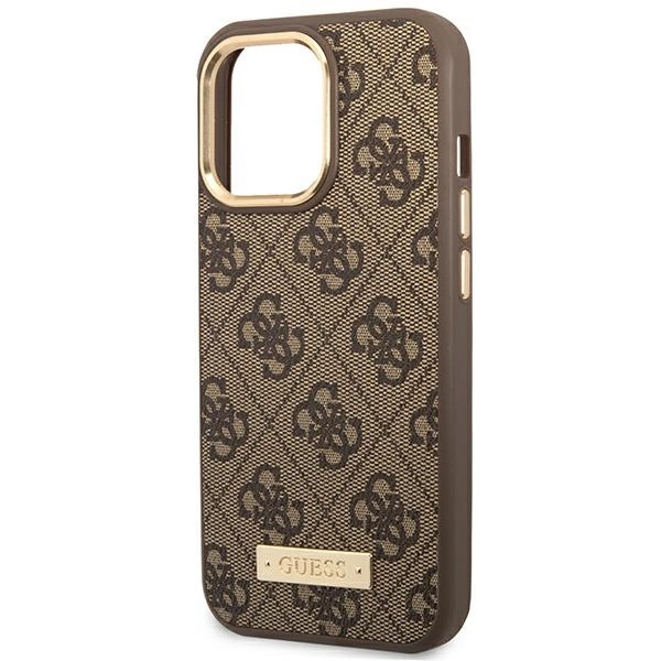 Guess GUHMP14LU4GPRW iPhone 14 Pro 6.1 "brown / brown hard case 4G Logo Plate MagSafeeng