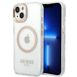 Guess GUHMP14MHTRMD iPhone 14 Plus 6.7 "gold / gold hard case Metal Outline Magsafeeng