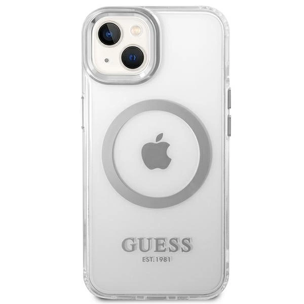 Guess GUHMP14MHTRMS iPhone 14 Plus 6.7" silver/silver hard case Metal Outline Magsafeeng
