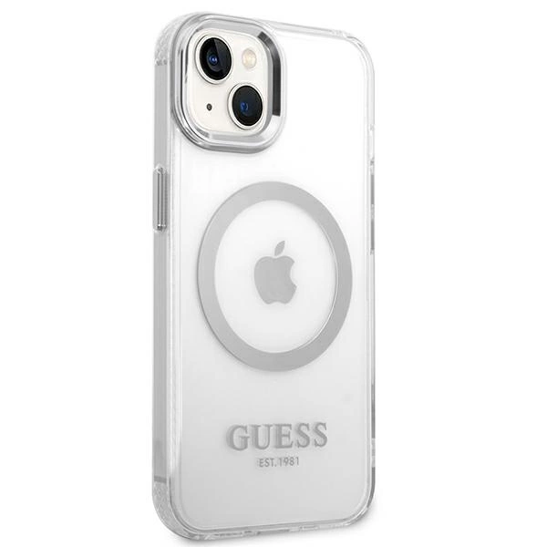 Guess GUHMP14MHTRMS iPhone 14 Plus 6.7" silver/silver hard case Metal Outline Magsafeeng