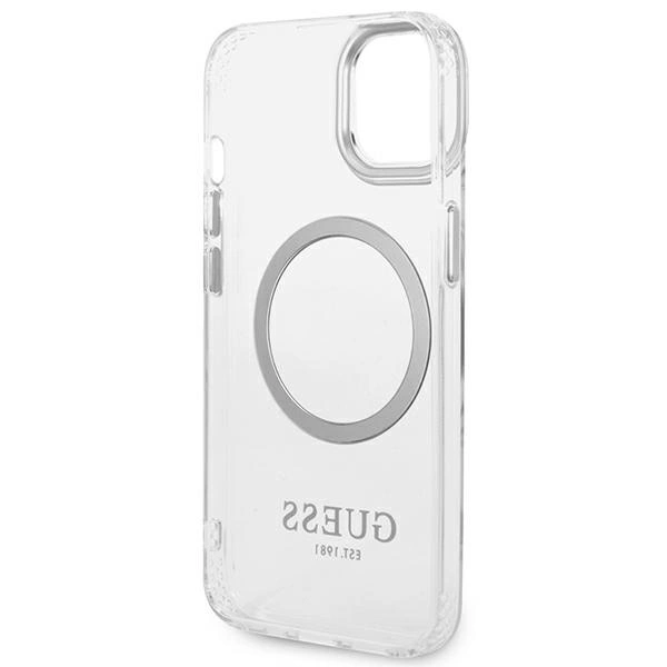Guess GUHMP14MHTRMS iPhone 14 Plus 6.7" silver/silver hard case Metal Outline Magsafeeng