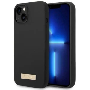 Guess GUHMP14MSBPLK iPhone 14 Plus 6.7" black/black hard case Silicone Logo Plate MagSafeeng
