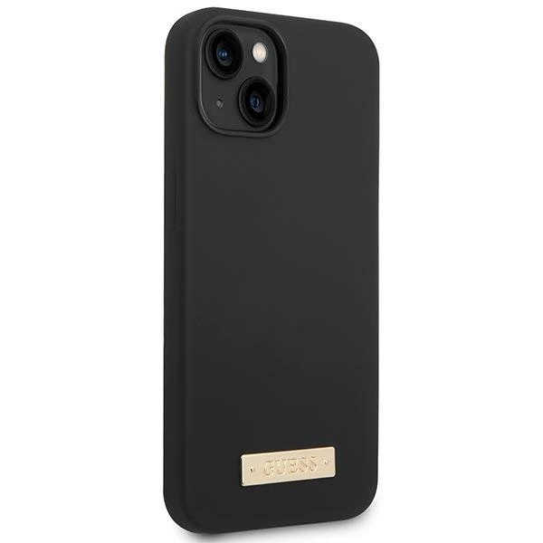 Guess GUHMP14MSBPLK iPhone 14 Plus 6.7" black/black hard case Silicone Logo Plate MagSafeeng