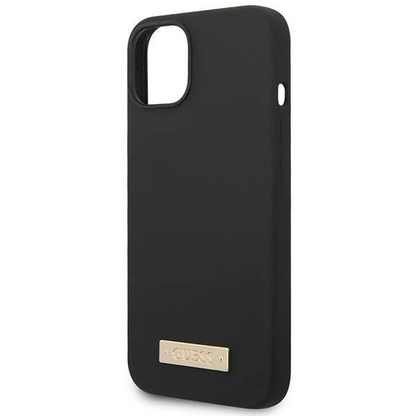 Guess GUHMP14MSBPLK iPhone 14 Plus 6.7" black/black hard case Silicone Logo Plate MagSafeeng