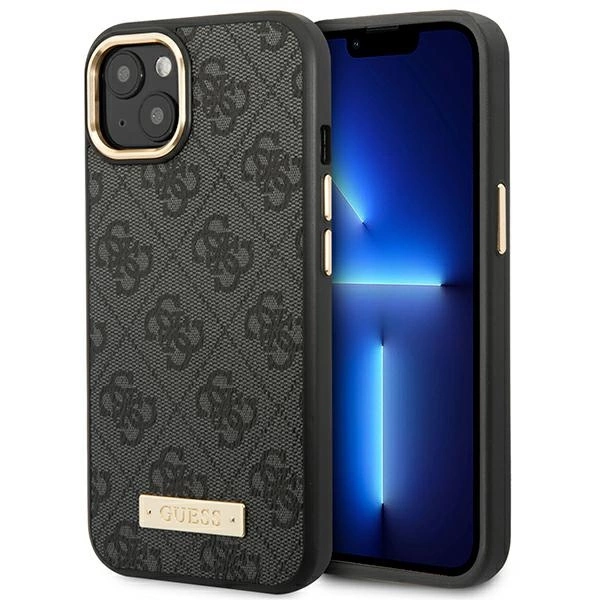 Guess GUHMP14MU4GPRK iPhone 14 Plus 6.7 "black / black hard case 4G Logo Plate MagSafeeng