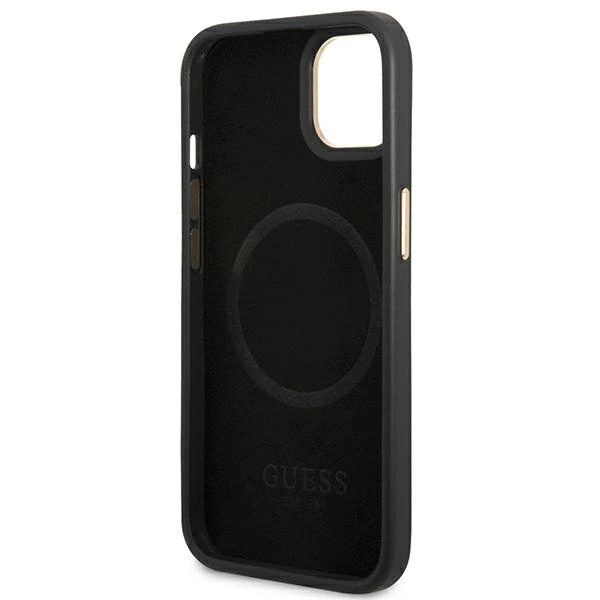 Guess GUHMP14MU4GPRK iPhone 14 Plus 6.7 "black / black hard case 4G Logo Plate MagSafeeng