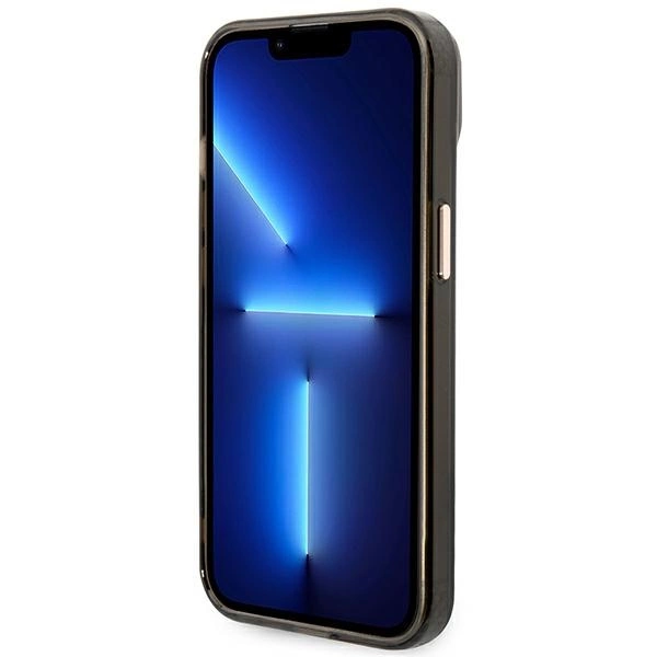 Guess GUHMP14SHTCMK iPhone 14 6.1" black/black hard case Gold Outline Translucent MagSafeeng