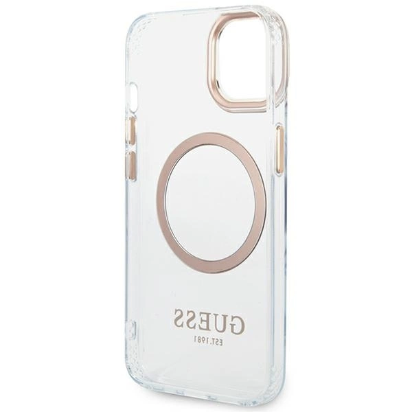 Guess GUHMP14SHTRMD iPhone 14 6.1 "gold / gold hard case Metal Outline Magsafeeng