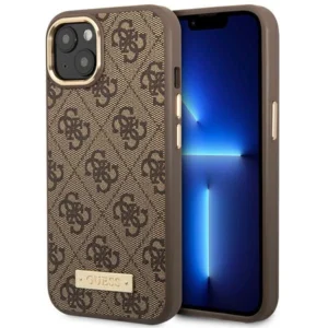 Guess GUHMP14SU4GPRW iPhone 14 6.1 "brown / brown hard case 4G Logo Plate MagSafeeng