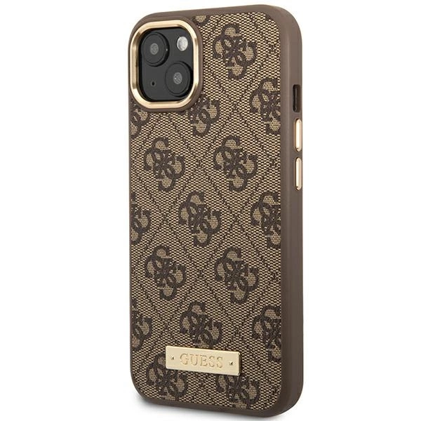 Guess GUHMP14SU4GPRW iPhone 14 6.1 "brown / brown hard case 4G Logo Plate MagSafeeng