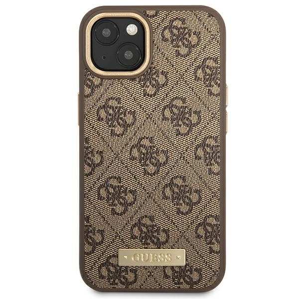 Guess GUHMP14SU4GPRW iPhone 14 6.1 "brown / brown hard case 4G Logo Plate MagSafeeng