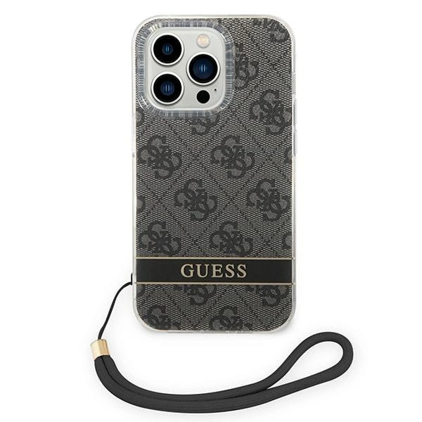 Guess GUOHCP14LH4STK iPhone 14 Pro 6.1 "black / black hardcase 4G Print Strapeng