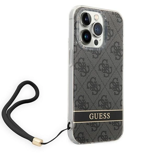 Guess GUOHCP14LH4STK iPhone 14 Pro 6.1 "black / black hardcase 4G Print Strapeng