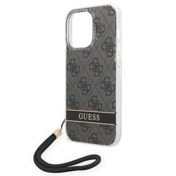 Guess GUOHCP14LH4STK iPhone 14 Pro 6.1 "black / black hardcase 4G Print Strapeng