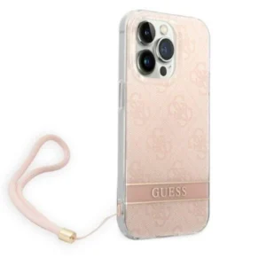 Guess 4G Print Strap iPhone 14 Pro Case - Pinkeng