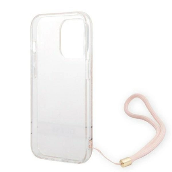 Guess 4G Print Strap iPhone 14 Pro Case - Pinkeng