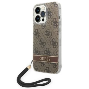 Guess GUOHCP14LH4STW iPhone 14 Pro 6.1 "brown / brown hardcase 4G Print Strapeng