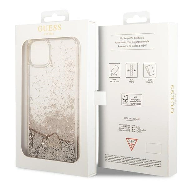 Guess GUOHCP14MGLHFLGO iPhone 14 Plus 6.7 "gold / gold hardcase Glitter Charmseng