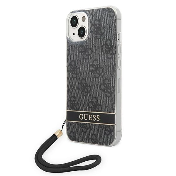 Guess GUOHCP14MH4STK iPhone 14 Plus 6.7 "black / black hardcase 4G Print Strapeng