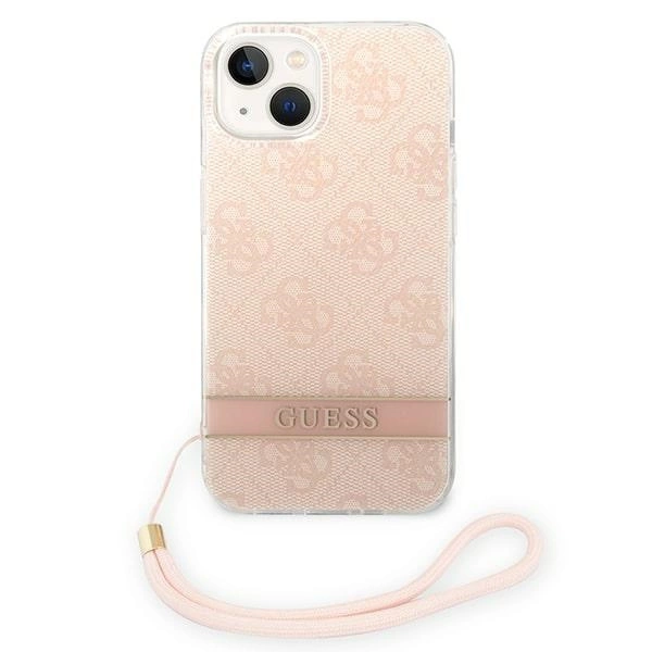 Guess GUOHCP14MH4STP iPhone 14 Plus 6.7 "pink / pink hardcase 4G Print Strapeng