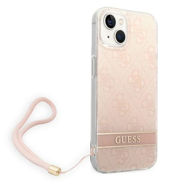 Guess GUOHCP14MH4STP iPhone 14 Plus 6.7 "pink / pink hardcase 4G Print Strapeng
