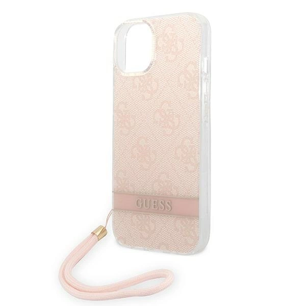 Guess GUOHCP14MH4STP iPhone 14 Plus 6.7 "pink / pink hardcase 4G Print Strapeng