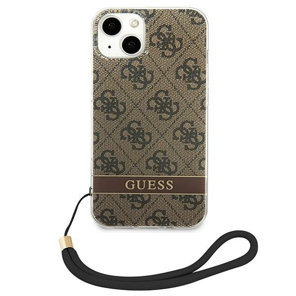 Guess GUOHCP14MH4STW iPhone 14 Plus 6.7 "brown / brown hardcase 4G Print Strapeng