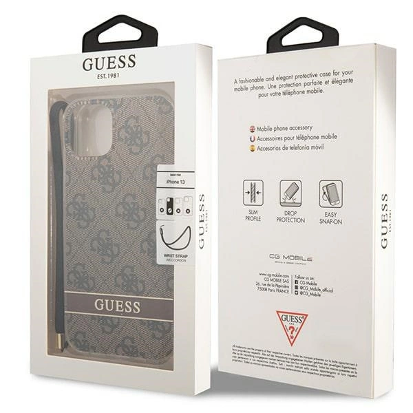 Guess GUOHCP14MH4STW iPhone 14 Plus 6.7 "brown / brown hardcase 4G Print Strapeng
