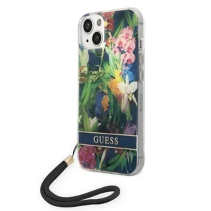 Guess GUOHCP14MHFLSB iPhone 14 Plus 6.7 "blue / blue hardcase Flower Strapeng