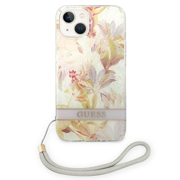 Guess GUOHCP14MHFLSU iPhone 14 Plus 6.7 "purple / purple hardcase Flower Strapeng
