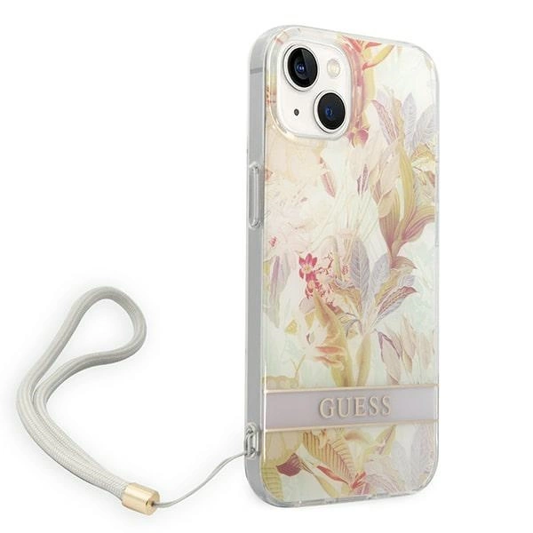 Guess GUOHCP14MHFLSU iPhone 14 Plus 6.7 "purple / purple hardcase Flower Strapeng