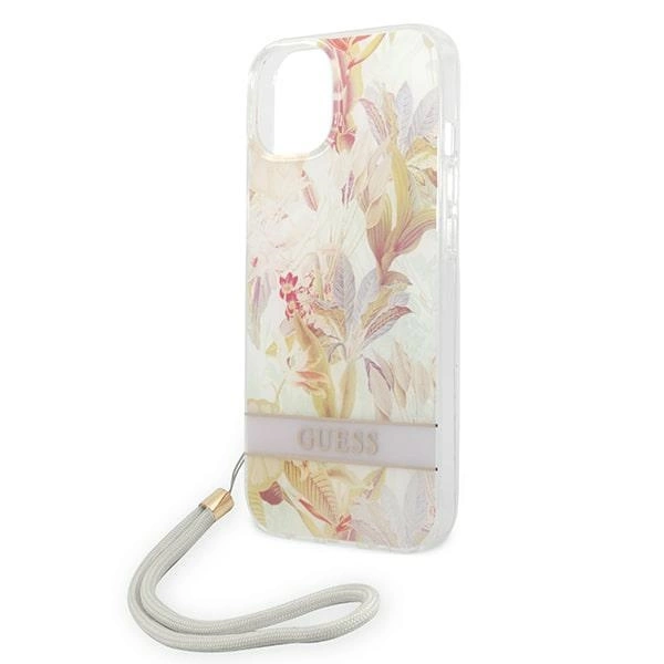 Guess GUOHCP14MHFLSU iPhone 14 Plus 6.7 "purple / purple hardcase Flower Strapeng