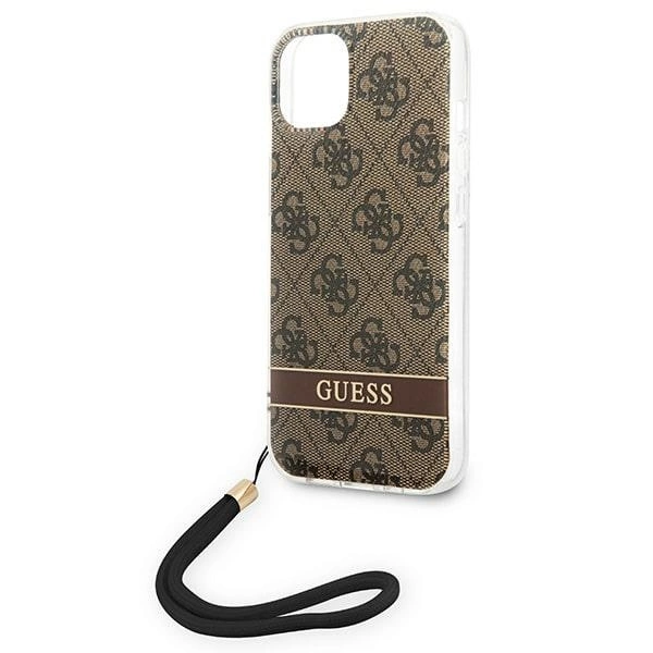 Guess GUOHCP14SH4STW iPhone 14 6.1 "brown / brown hardcase 4G Print Strapeng