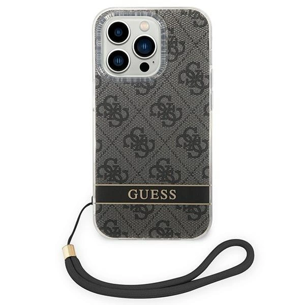 Guess GUOHCP14XH4STK iPhone 14 Pro Max 6.7" black/black hardcase 4G Print Strapeng