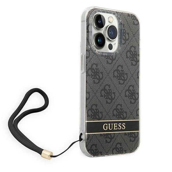 Guess GUOHCP14XH4STK iPhone 14 Pro Max 6.7" black/black hardcase 4G Print Strapeng