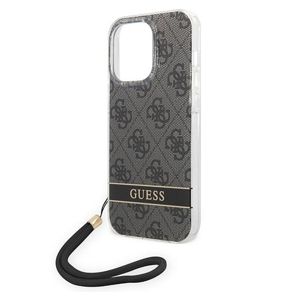 Guess GUOHCP14XH4STK iPhone 14 Pro Max 6.7" black/black hardcase 4G Print Strapeng