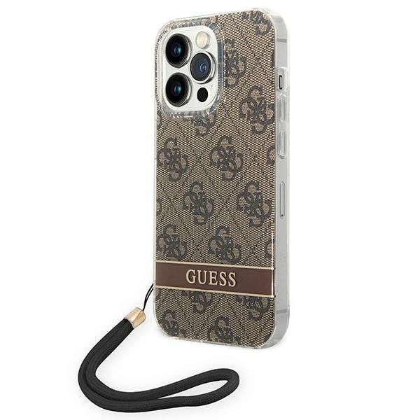 Guess GUOHCP14XH4STW iPhone 14 Pro Max 6.7 "brown / brown hardcase 4G Print Strapeng