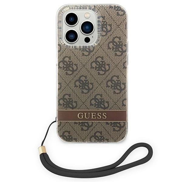 Guess GUOHCP14XH4STW iPhone 14 Pro Max 6.7 "brown / brown hardcase 4G Print Strapeng