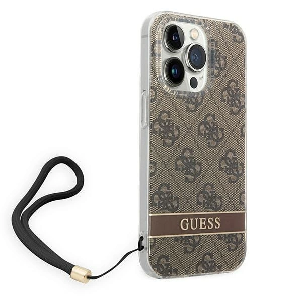 Guess GUOHCP14XH4STW iPhone 14 Pro Max 6.7 "brown / brown hardcase 4G Print Strapeng