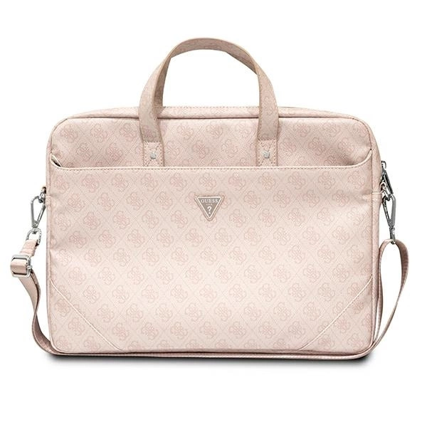 Guess Saffiano 4G Triangle Logo bag for a 16'' laptop - pinkeng