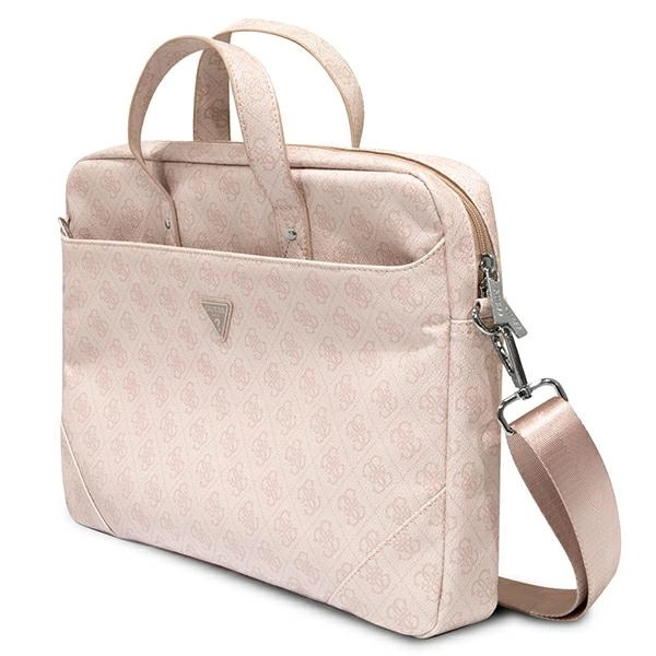 Guess Saffiano 4G Triangle Logo bag for a 16'' laptop - pinkeng