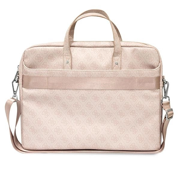 Guess Saffiano 4G Triangle Logo bag for a 16'' laptop - pinkeng